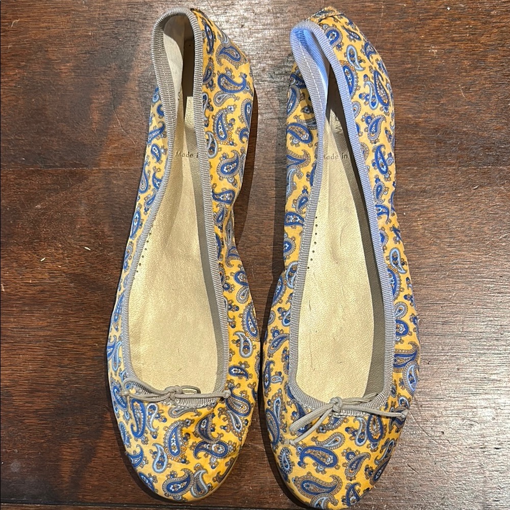 J. Crew Blue and Yellow Flats
